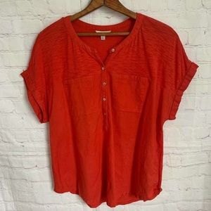 Lucky Brand Shortsleeve button blouse